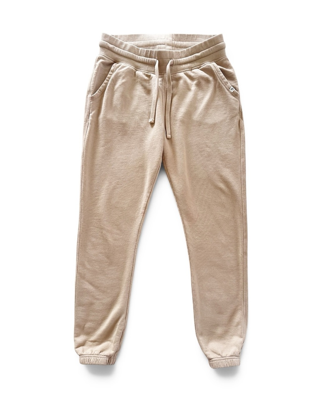 Pact Organic Cotton Joggers - Beige/Tan, Size Small EUC